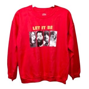 2x UNISEX - The Beatles "LET IT BE" Red Graphic Sweatshirt